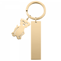 Porte-clés gravé chien