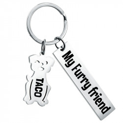 Porte-clés gravé chien