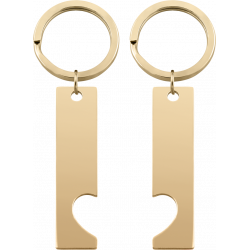 2 Porte-clés rectangle cœur gravés