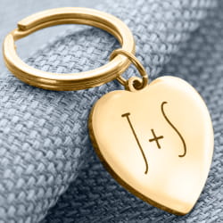 Porte-clés cœur gravé avec photo