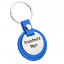 Porte-clés Rond Gravé Personnalisé avec Cuir Porte-clés Rond Gravé Personnalisé avec Cuir