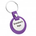 Porte-clés Rond Gravé Personnalisé avec Cuir Porte-clés Rond Gravé Personnalisé avec Cuir