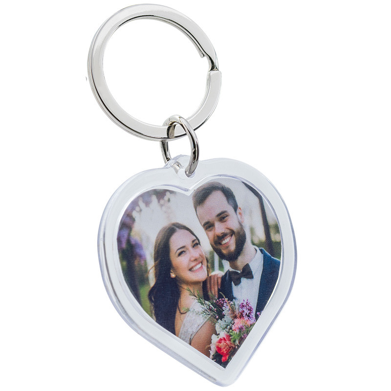 Porte-clés Photo Acrylique Personnalisé – Cœur