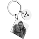 Porte-clés Cercle et Carré Gravé Personnalisé avec Photo Porte-clés Cercle et Carré Gravé Personnalisé avec Photo