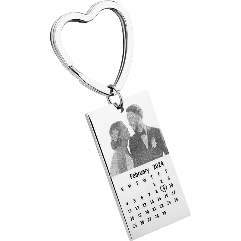 Porte-clés Gravé Photo et Calendrier