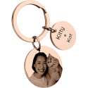 Porte-clés 2 Cercles Gravé Personnalisé avec Photo Chien ou Chat Porte-clés 2 Cercles Gravé Personnalisé avec Photo Chien ou Chat