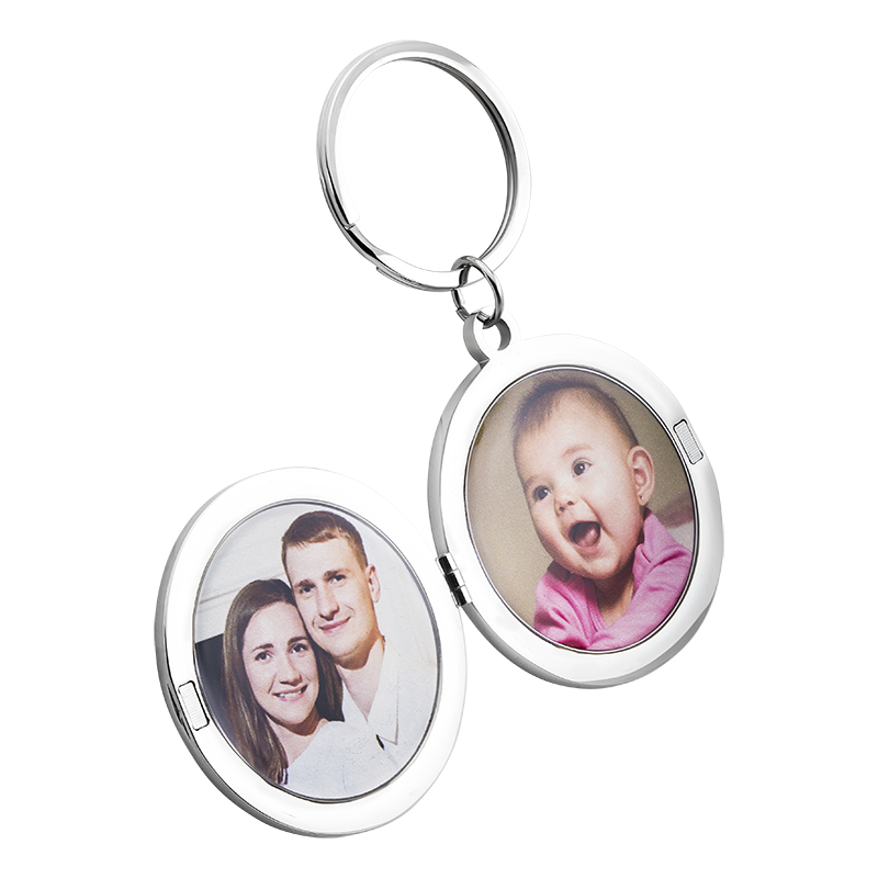 Porte-clés Photo Luxe Médaillon Rond Personnalisé