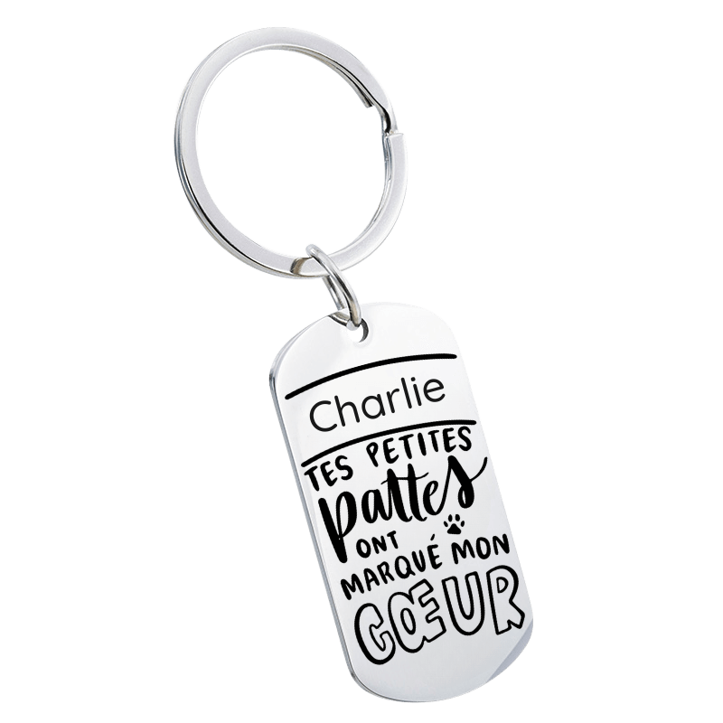 Porte clés Commémoratif Personnalisé pour Chien ou Chat – Photo & Nom Gravés