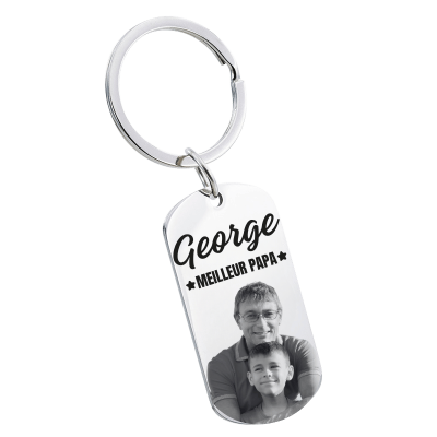 Porte-clés personnalisé avec photo gravée -... Porte-clés personnalisé avec photo gravée -...