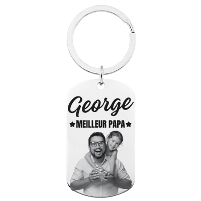 Porte-clés personnalisé avec photo gravée -... Porte-clés personnalisé avec photo gravée -...