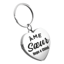 Porte clés Médaillon Cœur pour Couple – Design "Âme sœur"