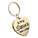 Porte clés Médaillon Cœur pour Couple – Design "Âme sœur"