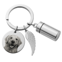 Porte-clés Commémoratif Personnalisé avec Photo & Compartiment Cendres – Souvenir Gravé sur Mesure